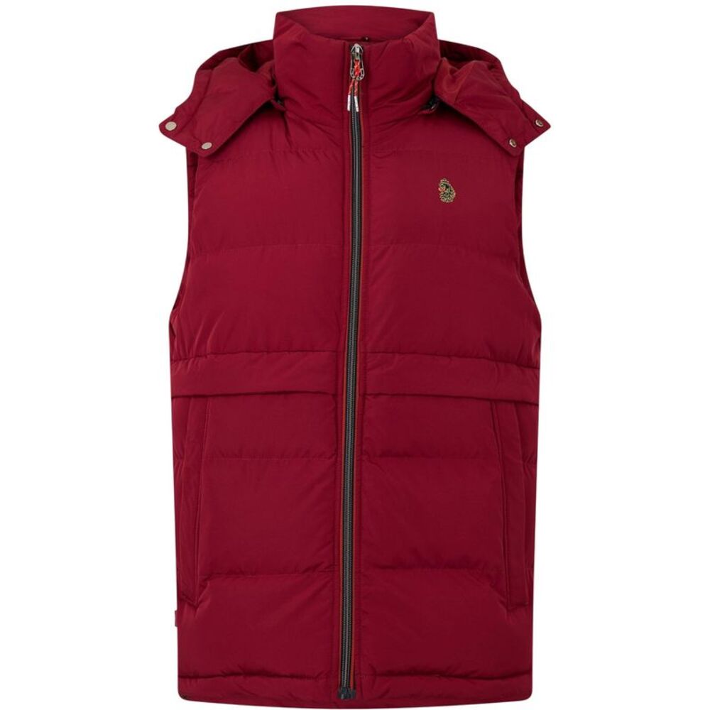 Luke 1977 Mens Quilted Detachable Hood Vest / Blood Red